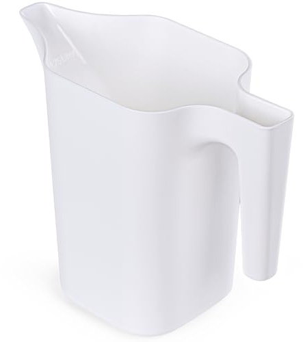 KONZEPT Kleine Gießkanne 1,8 L für Zimmerpflanzen – Kunststoff Blumengießkanne mit ergonomischem Griff, präziser Tülle, Kompakt & Leicht, für Haus, Balkon & Garten, Weiß