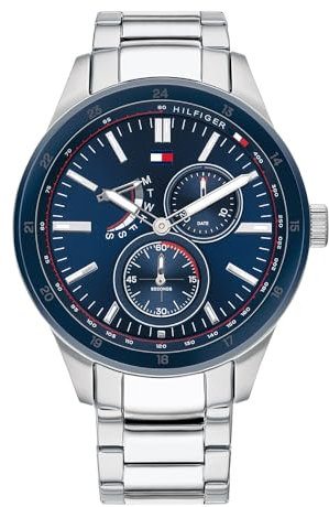 Tommy Hilfiger Analogue Multifunction Quartz Watch for Men with Silver Stainless Steel Bracelet - 1791640