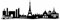Samunshi® Paris Skyline Wandtattoo Sticker Aufkleber Wandaufkleber City Gedruckt Paris 120x40cm schwarz