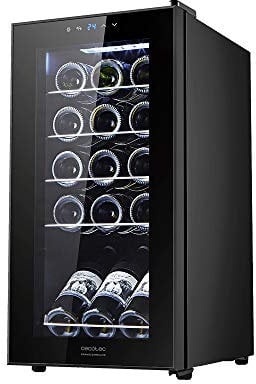 Cecotec Cantinetta GrandSommelier 15000 Inox Compressor. 15 bottiglie, compressore, alte prestazioni, temperatura regolabile, classe di efficienza energetica G (15 Bottiglie, Nero)
