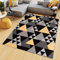 TAPISO Maya Kollektion Teppich Wohnzimmer Kurzflor Modern Dreiecke Meliert Design Schwarz Gelb Grau Schlafzimmer Büro Küche ÖKOTEX 160 x 220 cm