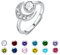 April Geburtsstein Ringe für Frauen 925 Sterling Silber Mond Ringe Geburtstagsstein Ringe Verstellbarer Offener Ring Jahrestag Geburtstag Schmuck Geschenk für Frau Mutter Tochter Freundin
