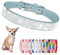 Hundehalsband Kleine Hunde, Halsband Welpe Mit Strass Perlen Glitzer Kristall Steine MäDchen Halsband Katze HüNdin Strasssteinen,Hellblau M