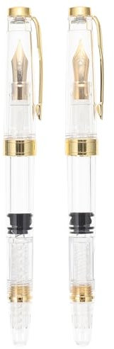 NUOBESTY Japan Gifts 2Pcs Student Fountain Pen Transparent Fountain Pen Drawing Writing Journal Practice Calligraphy Pens Pocket Pen Gift for Office School Japan Gifts Signature Pen