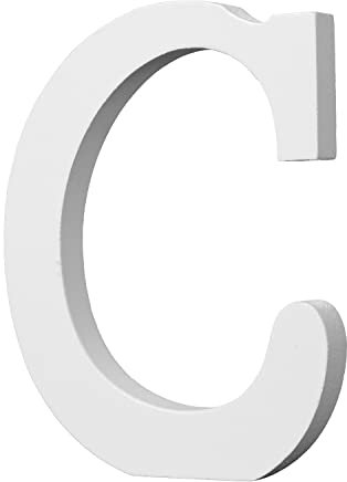10cm Stehende Holzbuchstaben, leichte Naturholz-Alphabet-Buchstaben Große Holzbuchstaben zum Basteln, unbehandelte Holzdekorationen für Zuhause, Wand, Party, Dekoration, DIY-Projekte (C, Weiß)