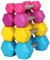 Fitvids Farbige, gummierte Sechskant-Hanteln, Set mit 2,3 kg (5 Pfund), 4,5 kg (10 Pfund), 6,8 kg (15 Pfund) und 9,1 kg (20 Pfund), Paar