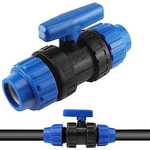 PP Fitting 32mm Klemmverschraubung PVC Kugelhahn für PE-Rohr Klemmverbinder Trinkwasser Kunststoff Schnellverbinder für Schlauchanschlüsse Kugelventil