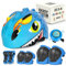 VICTGOAL Fahrradhelm Kinder zu Radsport Niedliche Cartoon 3D Gestaltet Kinderhelm für Fahrrad Skateboard Rollschuh für Jungen und Mädchen Verstellbare Größe (Blau Set mit Klingel, S (50-54 cm))