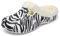 Meik Mangni Clogs Gefüttert Damen Herren Winter Gartenclogs mit Fell Warm Hausschuhe Frauen Geschlossen Pantoffeln rutschfeste Plüsch Pantoletten,Zebra-Stripe Gr.40-41 EU