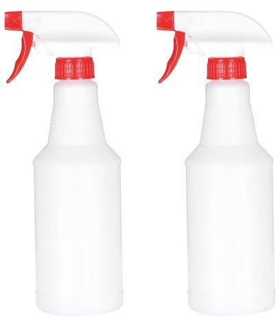 PATIKIL 500ml/16oz Plastic Spray Bottles, 2pcs Adjustable Nozzle Leak Proof Empty Water Mist Stream Sprayer for Cleaning Solutions Plants Hair, Red