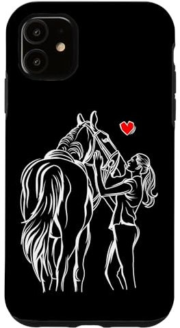 Hülle für iPhone 11 Pferde Mädchen Liebe Reiterin Pferd Liebhaber