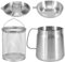 Freidora de grasa profunda, olla de acero inoxidable con cesta con tapa de filtro y cesta para freír, recipiente de grasa de tocino con olla colador para almacenar grasa de freír y cocinar (2 L)