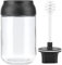 Walfront Honigglas mit Schöpflöffel, 250 Ml Honigspender, Honigdose Honiggläser 250g mit Deckel, Origineller Honigtopf mit Honiglöffel und Schwarzem Deckel für Küche Honig Sirup