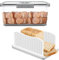 2Pcs Bread Box and Bread Slicer Set Portable Toast Slicer Airtight Bread Storage Container with Time Recording and Lid Homemade Bread Organizer Box Bread Cutting Guide for Sourdough Bread Bagel Cake