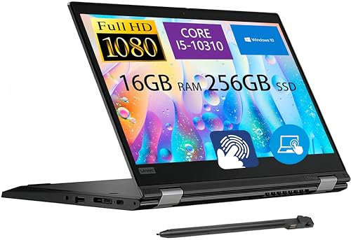 Lenovo Ordenador portátil ThinkPad L13 Yoga 2 en 1, 13,3 pulgadas FHD (1920 x 1080), Intel i5-10310U, 16GB RAM, 256GB SSD, Stylus Pen, teclado EE.UU., Windows 10 Pro (reacondicionado)