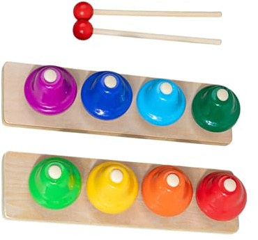 8 Hinweis Musical Handbells Set Bunte Schreibtischglocken Schlaginstrumente Musik Tischglocken Für Festivalunterricht Orff Instrument Set Child Music Toy Spielzeug