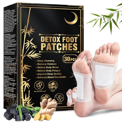 AstraVox Detox Foot Patches Pads, 30pcs Deep Cleansing Foot Patch, Natural and Gentle Detox Patches for Removing Toxins, Enhance Blood Circulation, Relieve Fatigue and Stress (Mugwort Flavor)