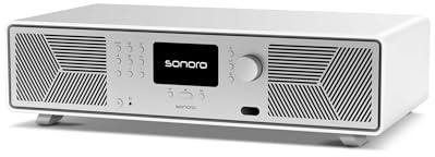 sonoro AVATON - Bluetooth HiFi Anlage; Kompatibel mit AirPlay, Google Cast, Spotify, Tidal, Qobuz, Amazon Music; DAB+/FM-Radio, HDMI ARC, Design aus Lack veredeltem Holzgehäuse, Smart-Home-Integration