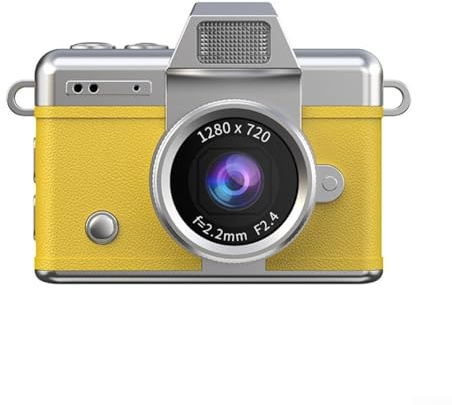 Mini-Digitalkamera, CCD HD Daumenkamera mit Klappbildschirm, tragbare Schlüsselanhänger-Kamera, Retro-Stil für Fotografie (Gelb)