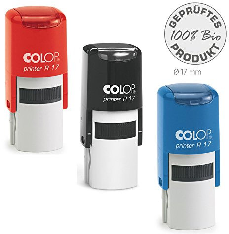 Stempel Colop Printer R 17 | mit individueller Textplatte/Logo | Ø 17 mm - 3 Zeilen rund