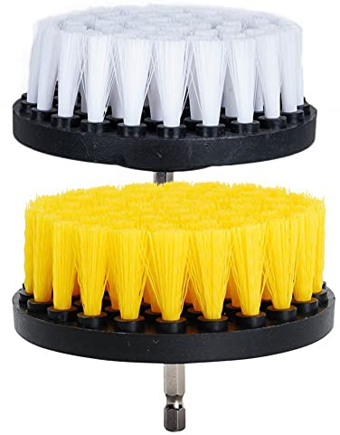 OxoxO 2 PCS, Soft and Medium Drill Brush Power Scrubbing Brush Drill Attachment for Cleaning Showers, Tubs, Bathrooms, Tile, Grout, Carpet, Tires, Boats,Upholstery