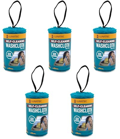 Lunatec Selbstreinigender Waschlappen. EIN Muss für Camping und Reisen. Schnell trocknend, leichtes Peeling, geruchsfrei und schäumt großartig.