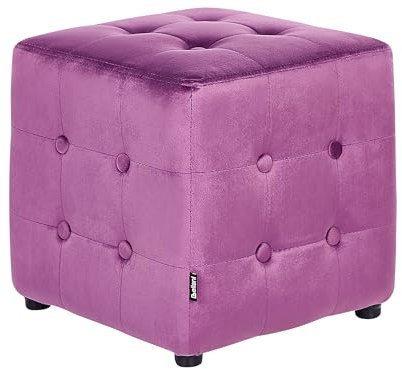 Stilvoller Hocker in Würfel Samtstoff violett Wisconsin