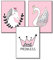 4Good Bilder Kinderzimmer Modern Nordic Moon Stars Sun Sonne mond Sterne Bilder Set Jungen mädchen babyzimmer (Little Princess Pink A4)