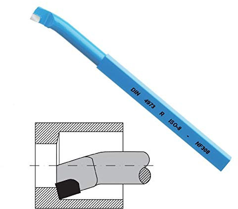 Innen- Drehmeißel Drehstahl Ø 8 x 8 mm quadratisch P20 HM-bestückt DIN 4973 ISO 8