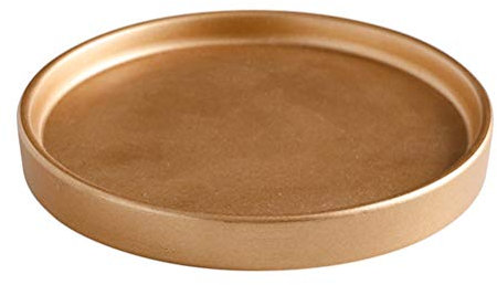 Cabilock 2pièces Plateau De Fleurs Céramique pour Pot De Plantes Base Émaillée Dorée pour Jardin Et Balcon