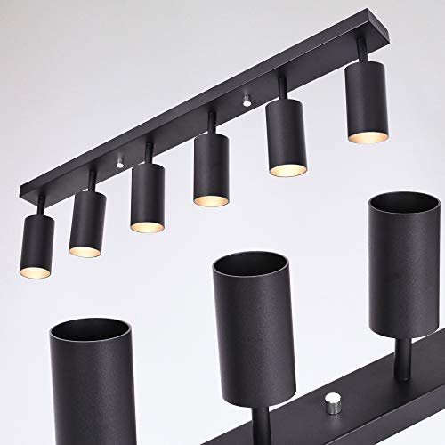 max K O M F O R T GU10 Deckenlstrahler schwarz mit GU10 – Premium LED Deckenlampe mit 6 schwenkbaren Spots für stilvolle Beleuchtung | ProSpot 866-6-BK