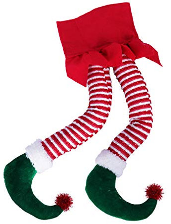 Hooqict 50,8 cm Elfenbeine für Weihnachtsbaumschmuck, Baumwolle, Weihnachtselfen-Beine für Weihnachtsbaum, Kamin, Kränze, Auto-Dekorationen, Weihnachtsbaum-Elfen-Beine