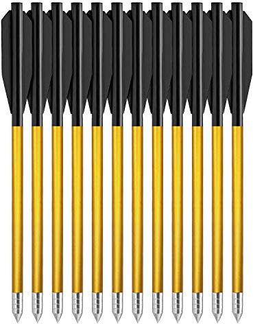 feidaguoji 16cm Aluminium Armbrust Bolzen Pfeile Für 50lb / 80lb Pistole Armbrust Präzisionsziel, Ideal zum Üben von Schießzielen, kleine Jagd, 36/36/60 Pack (12 Pack)