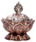 HERCHR Cuenco Quemador de Incienso Lotus, Soporte de Incienso de reflujo de aleación de Zinc Vintage, Quemador de Polvo de Incienso para Cono de Polvo e Incienso de Bobina (Bronce Rojo)