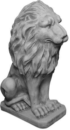 gartendekoparadies.de Große Löwen Statuen Leo, Steinfiguren, H. 92 cm, 198 kg, Grau, frostsicher aus Steinguss für Außenbereich (Löwe gerade)