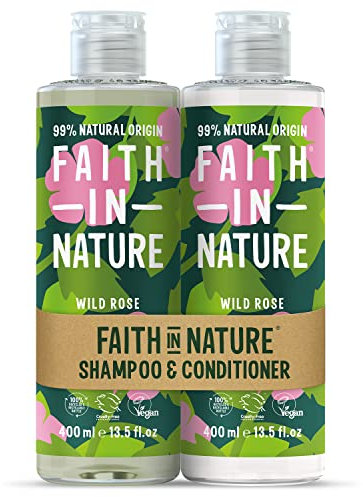 Faith In Nature Wild Rose Shampoo & Conditioner Bundle 400ml x2