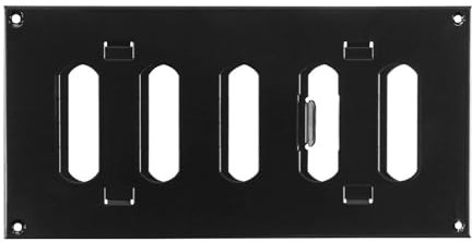 Prostko LTD Black Metal Air Vent Grille/200mm x 100mm/with Adjustable Shutter/Modern Flat Louvre Duct Cover