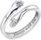 925 Sterling Silber Umarmungsringe für Frauen, I Love You Forever Love You Mutter Geschenk Schwester Geschenke Gravierte Worte Umarmung Hände Offener Ring(Always with you)