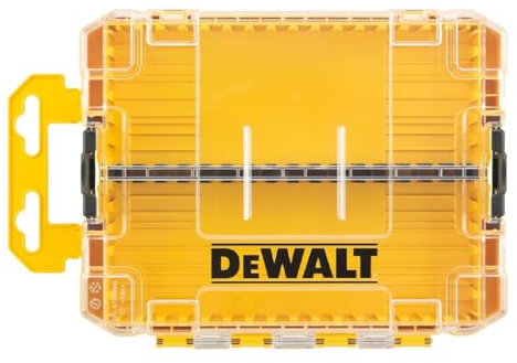DeWALT Étui robuste (moyen), boîte à outils, boîte de rangement, boîte à outils, couvercle transparent, plateau amovible, rangement empilable, vis, embouts, étui à accessoires