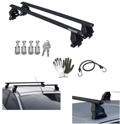 KOMPATIBEL MIT BM-W Serie 3 (E92) Coupé 2 Türen dal 05 in poi 13 glattem Dach FIX501FP DACHTRÄGER 112 cm MENABÒ Stahl GEPÄCKTRÄGER + MONTAGESATZ + FUSSSATZ + SCHLÜSSELSCHLOSS