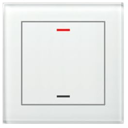 EIB KNX Glasdruckknopf II Lite 1-fach, RGBW, neutral, weiß