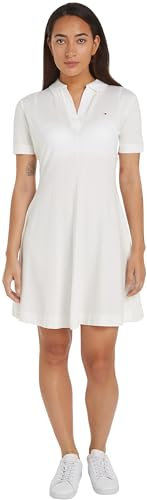 Tommy Hilfiger Robe Polo Femme Rayée, Blanc (Ecru), XS