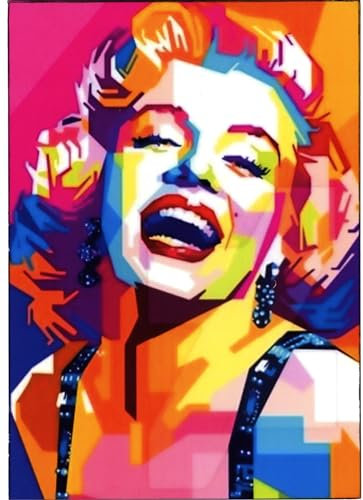 KUSTOM ART Vintage Pop Art Street Art Marilyn Monroe Wandbild, Druck auf Holz, 30 x 21 cm, Wohnzimmer