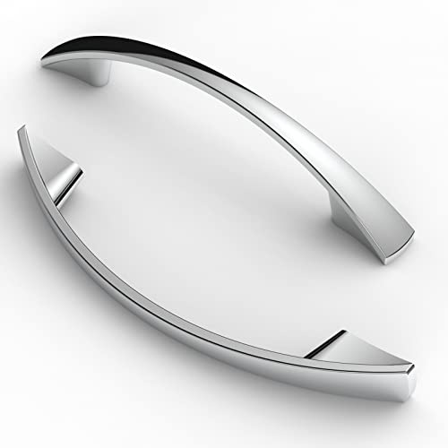 FURNIWARE 5 Stück Möbelgriffe, Lochabstand 96 mm, Schrankgriffe, Küchengriffe, Griffe, Möbelschubladengriffe, Chrom