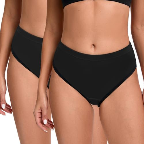 Havideto Radunterhose Damen Gepolstert Fahrradunterhose Atmungsaktive Radlerunterhose Damen Fahrrad Unterhosen 3D Gel Rad Unterwäsche 2er Pack Schwarz M