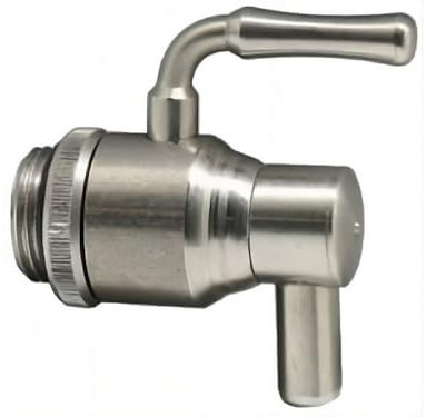 1PEZZO RUBINETTO PER BIDONI OLIO INOX A LEVA SALVAGOCCIA E GHIERA mis. 3/4