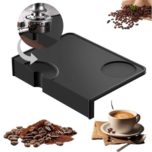 Tampermatte Silikon Espresso Tamper mit Kantenschutz,Tampermatte Silikon Schwarz Premium Barista-Zubehör, Anti-Rutsch und Wasserdicht Silikon-Kaffee-Tampermatte,Ideales Unterlage Kaffeemaschine
