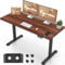 Flamaker Höhenverstellbarer Schreibtisch 160 x 80 cm, Schreibtisch Höhenverstellbar Elektrisch mit Memory Funktion, Computertisch mit Kabelmanagement, Standing Desk, Stehpult, Bürotisch, Nussbaum