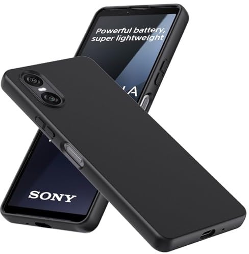 WFTE Hülle für Sony Xperia 10 VI Handyhülle [Ultra Dünn] [Kratzfest] [Passgenau Dünn Matt] Premium TPU Silikon Case Schutzhülle Weiche Staubabweisend Hülle für Sony Xperia 10 VI- Schwarz