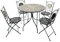 BrackenStyle Metal Mosaic Folding Bistro Garden Set - 90cm Round Table and 4 Foldable Chairs Outdoor/Indoor Patio Seating (Autumn, 5 Piece)